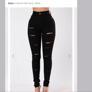Hug So Tight Ripped Skinny Jeans - Black